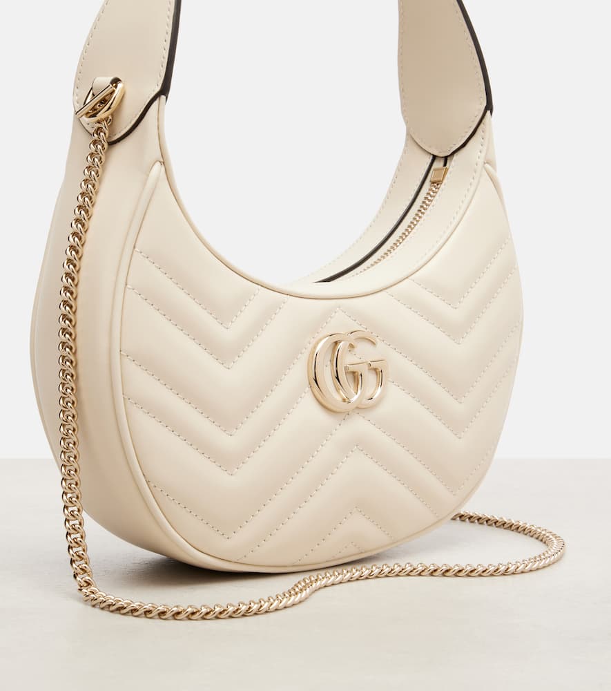Gucci Gg Marmont Mini Leather Shoulder Bag In White