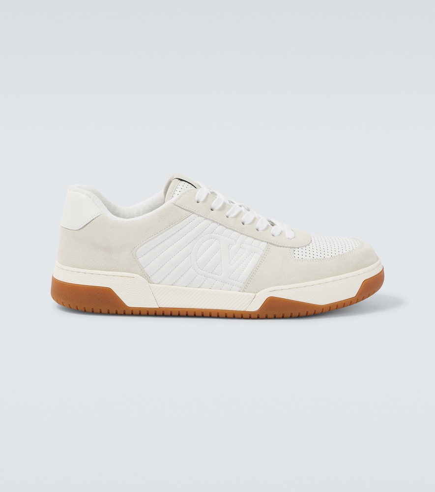 Valentino Garavani Signature Detail Ankle Padding Sneakers With Interchangeable Laces In White