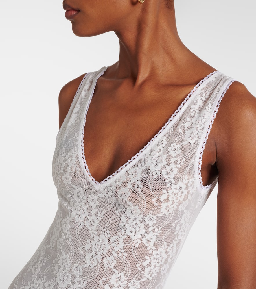 Bananhot Adel Sheer Lace Maxi Dress In White
