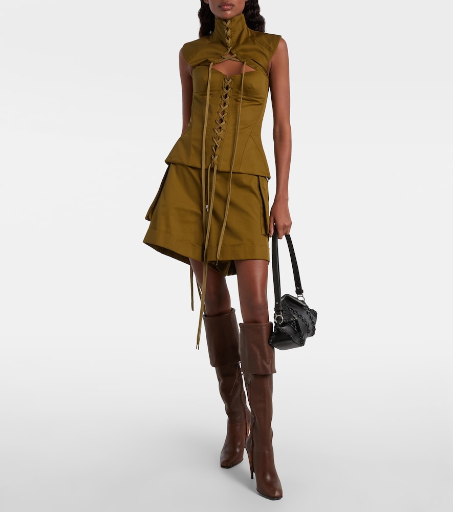McQueen Belted cotton shorts