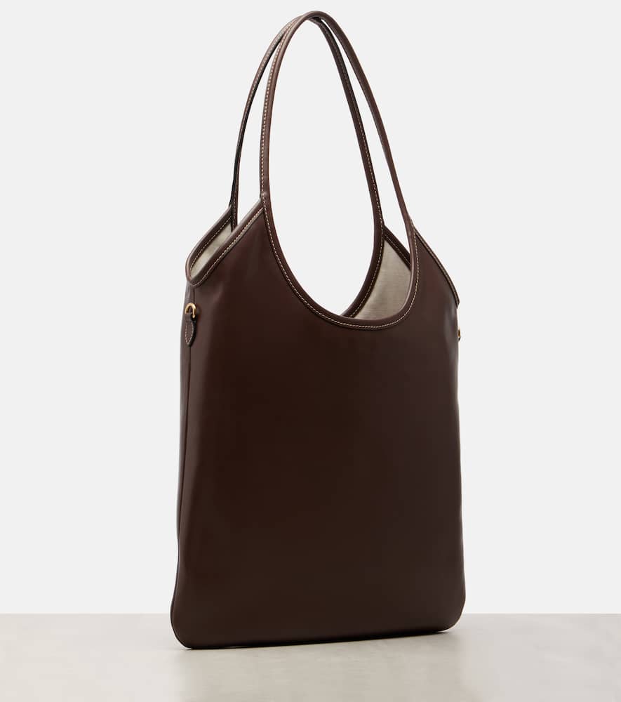 Miu Miu Ivy Leather Tote Bag In Brown