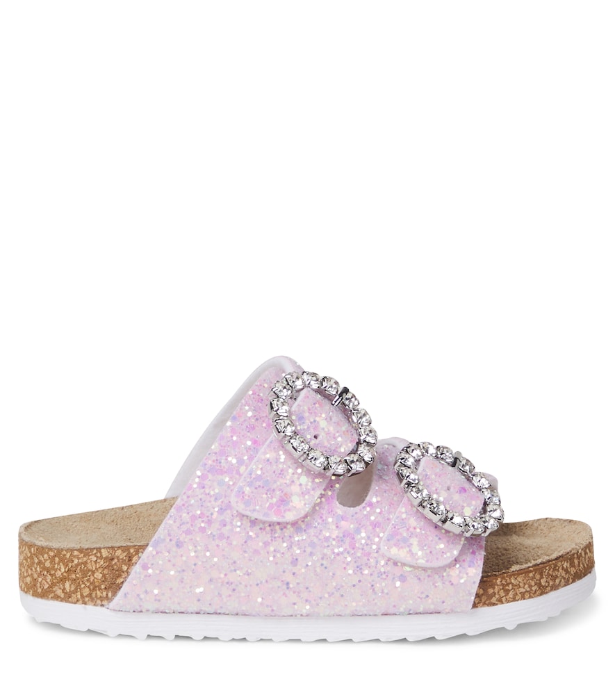  Monnalisa Monnalisa Sandalen Mit Glitter Und Kristallen 