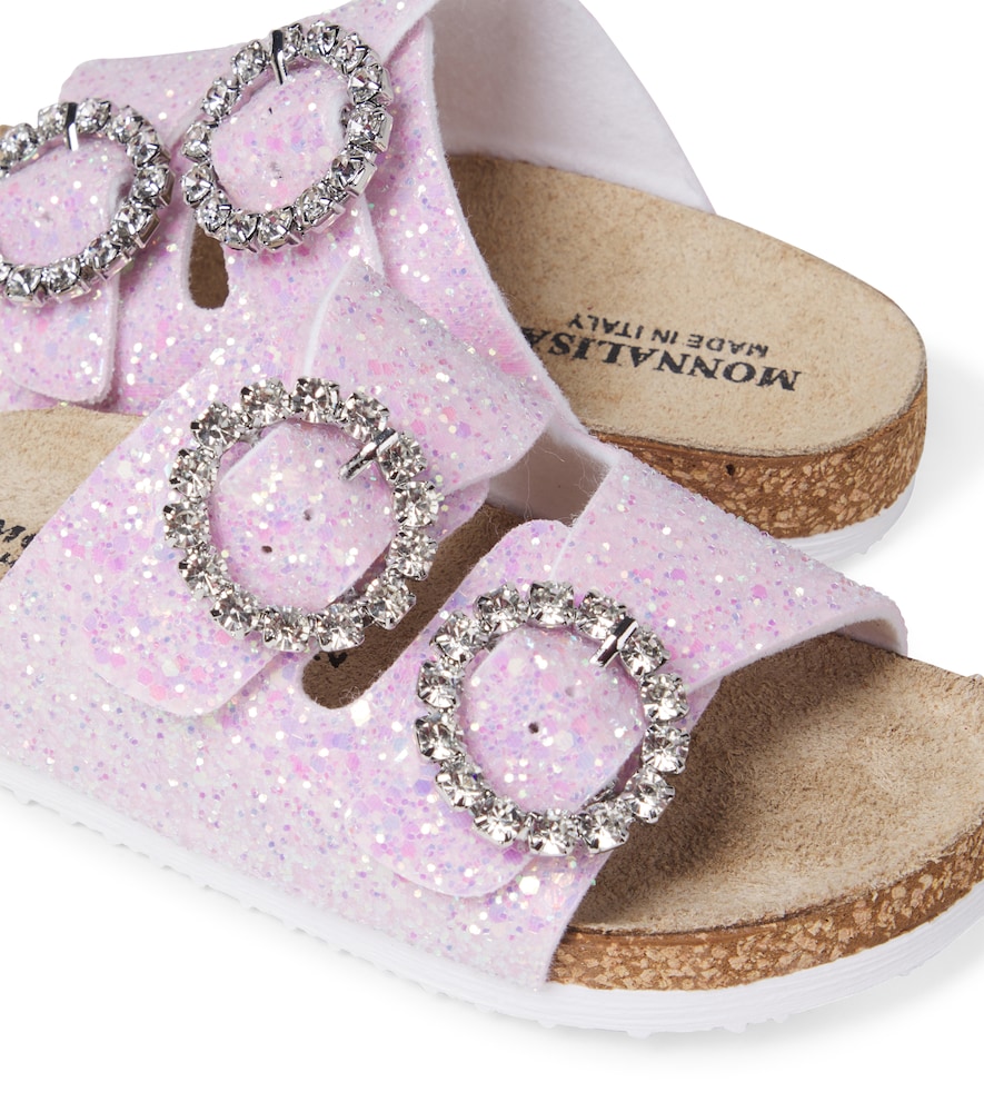  Monnalisa Monnalisa Sandalen Mit Glitter Und Kristallen 