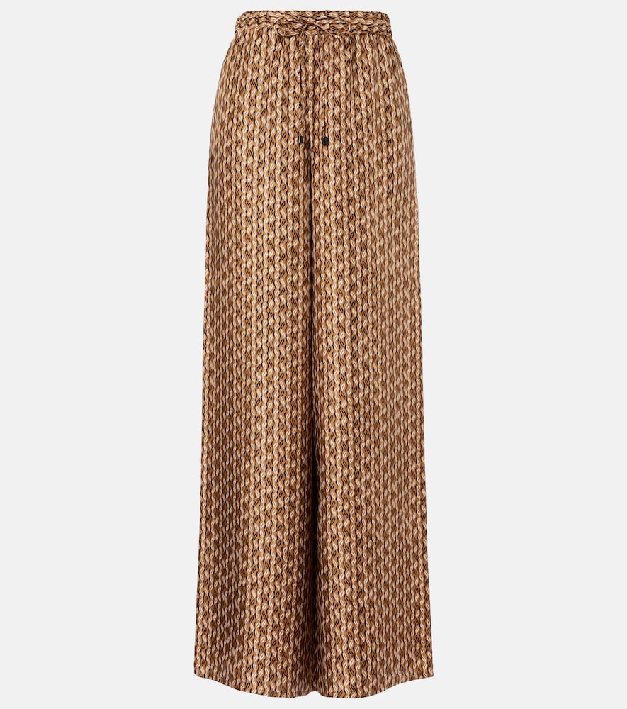 Max Mara Clarino printed silk twill palazzo pants