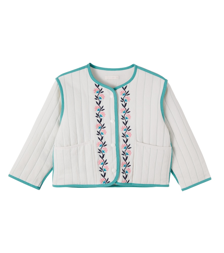 C'era Una Volta White Annina Embroidered Cotton Jacket Y Size 3 - Mytheresa