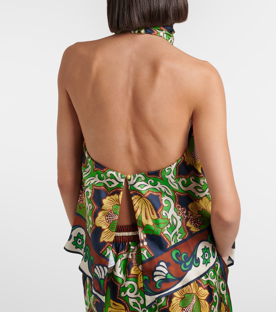  Alemais Alã©mais Liana Printed Silk Satin Top 