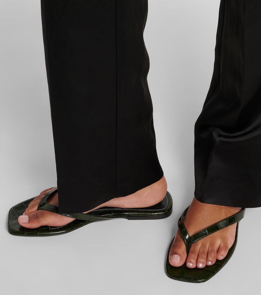 Toteme Croc-effect leather thong sandals