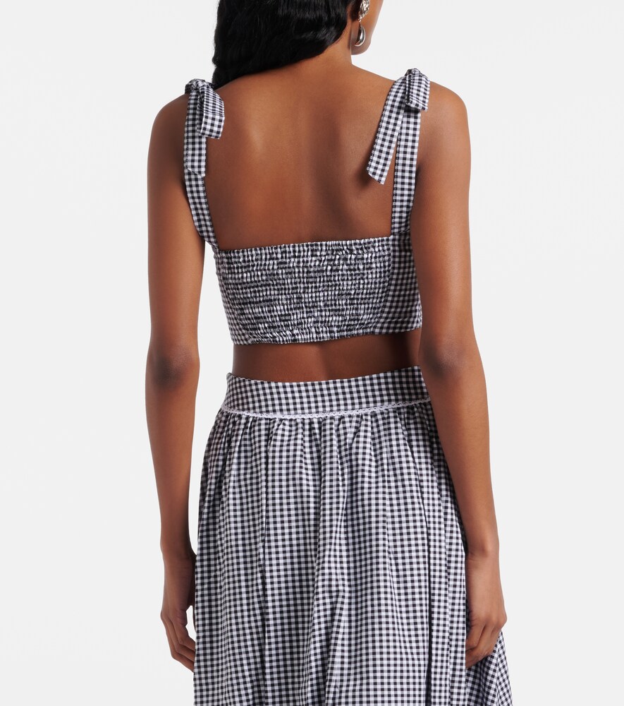  Bananhot Bananhot Alba Gingham Cotton Poplin Crop Top 