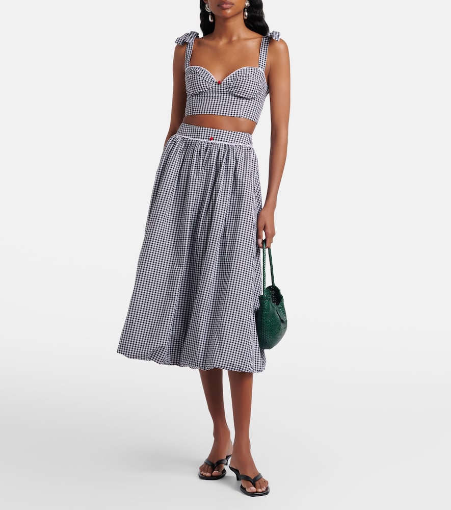  Bananhot Bananhot Alba Gingham Cotton Poplin Crop Top 