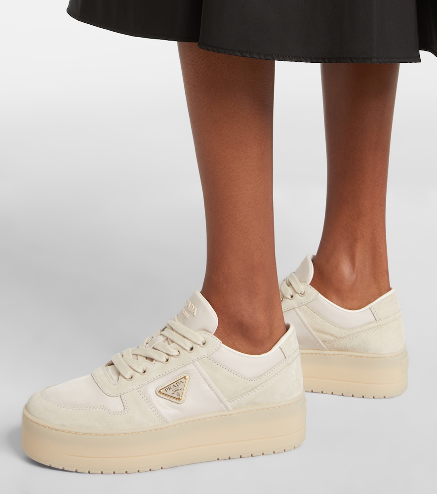 Prada Downtown Bold Re-Nylon and suede sneakers