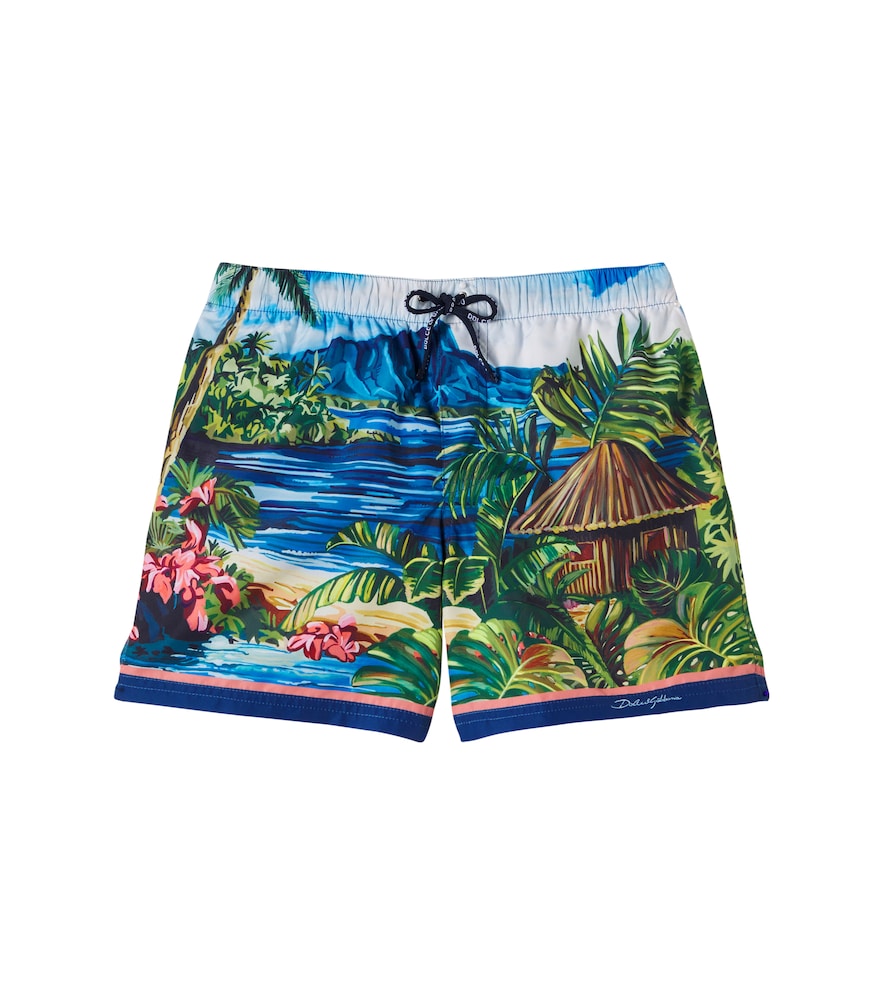 Dolce&Gabbana Kids Multicoloured Printed Swim Trunks Y Size 12 - Mytheresa