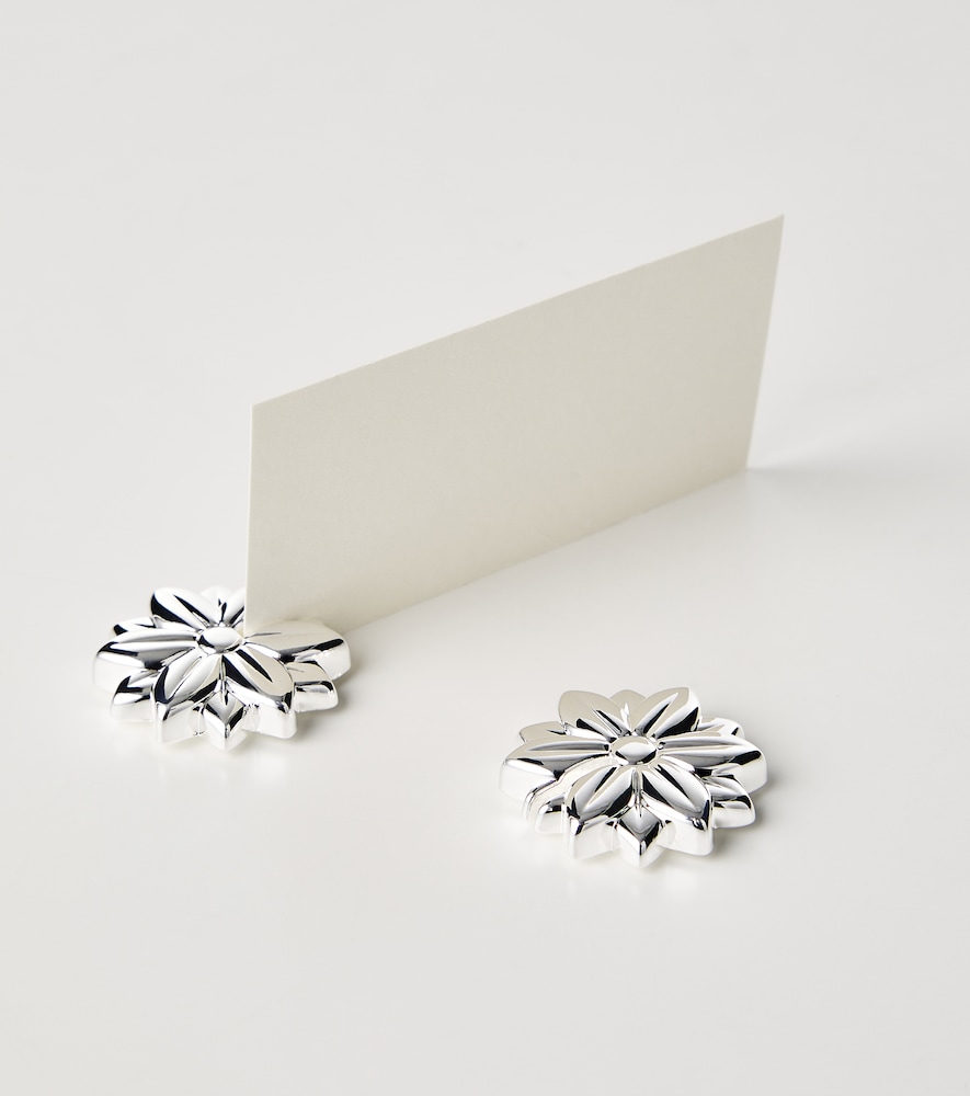  Christofle Christofle Malmaison Set Of 2 Silver-plated Place Card Holders 