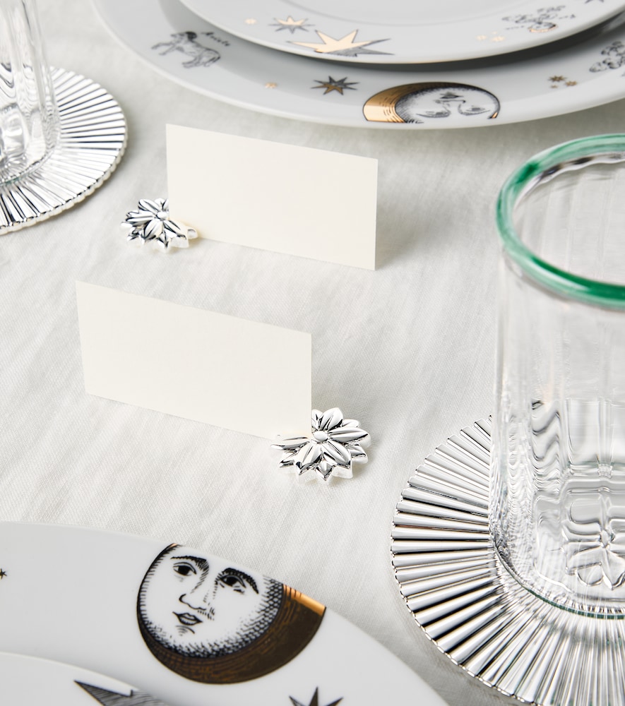  Christofle Christofle Malmaison Set Of 2 Silver-plated Place Card Holders 