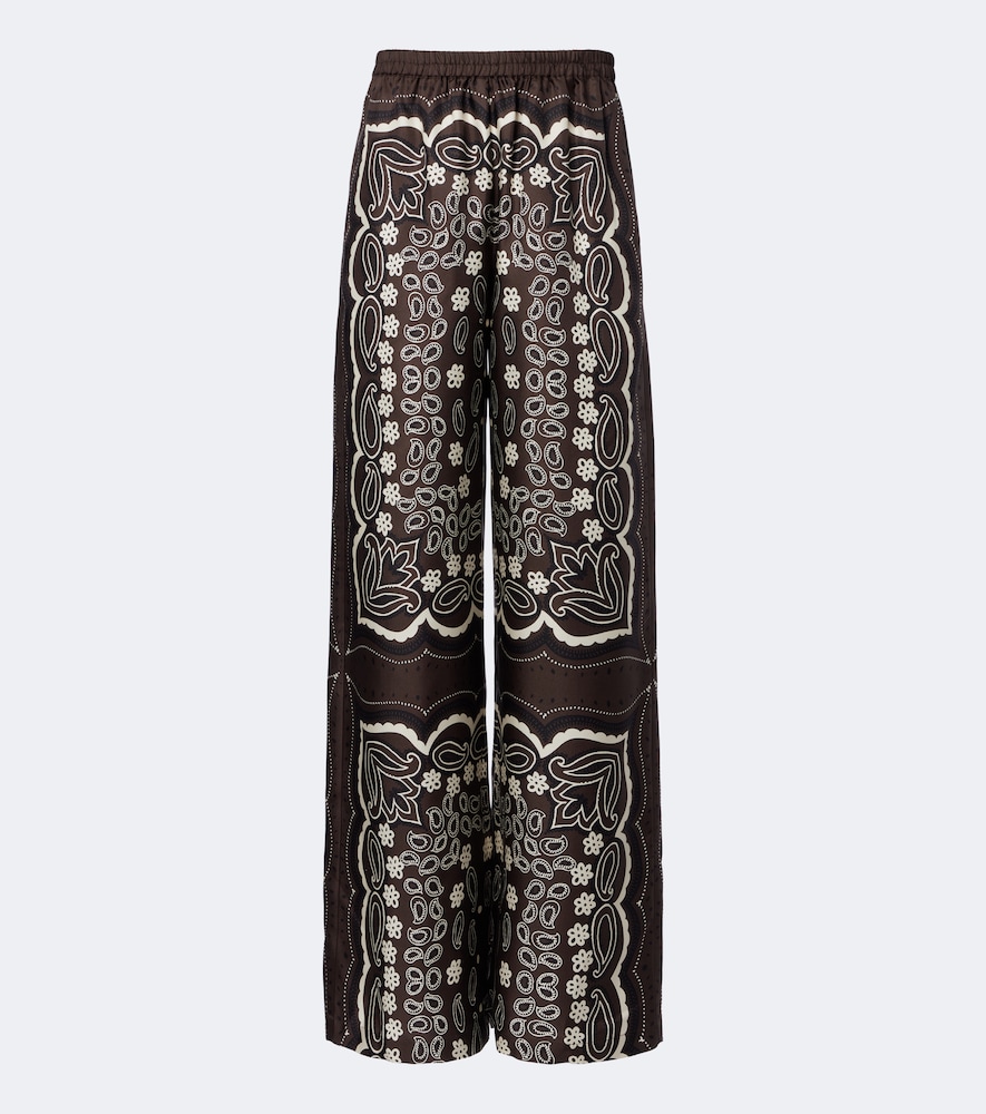 Pantaloni Morgan in twill di seta con stampa