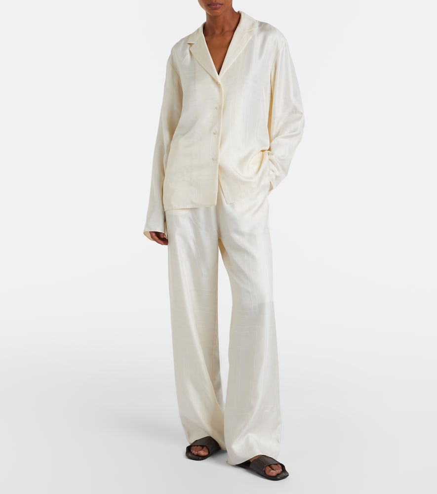  Toteme Toteme Embroidered Silk Satin Pajama Pants 
