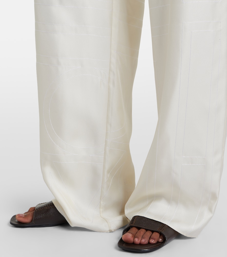  Toteme Toteme Embroidered Silk Satin Pajama Pants 
