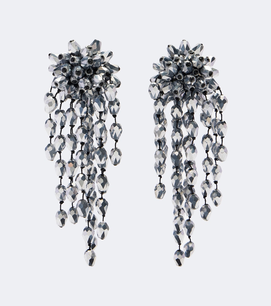 Isabel Marant Women's Silver Hanabi Beaded Clip-On Earrings - Mytheresa