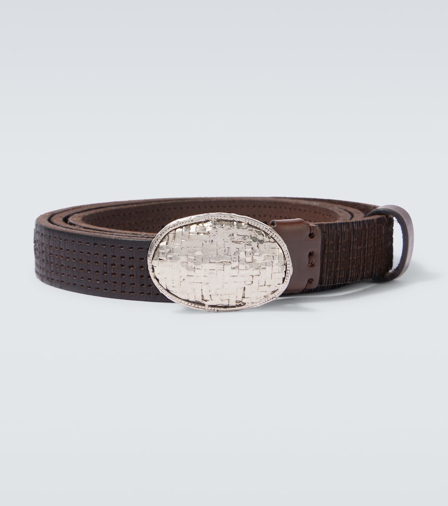 Brunello Cucinelli Men's Brown Leather Belt Inch Size 46 - Mytheresa
