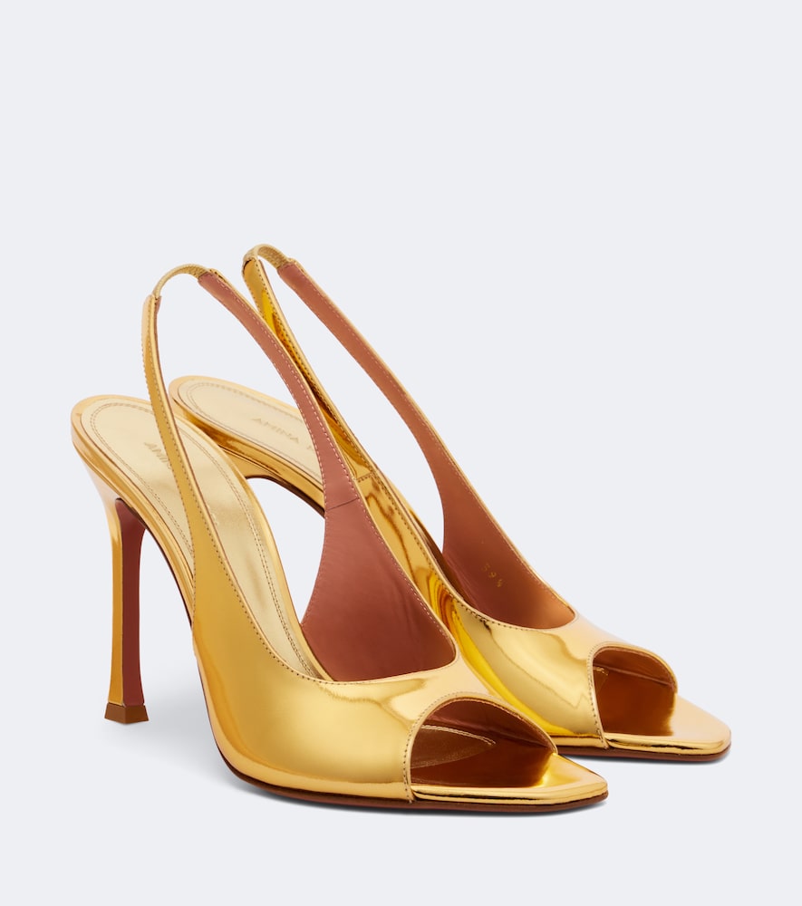 Slingback-Sandalen Alexa aus Metallic-Leder