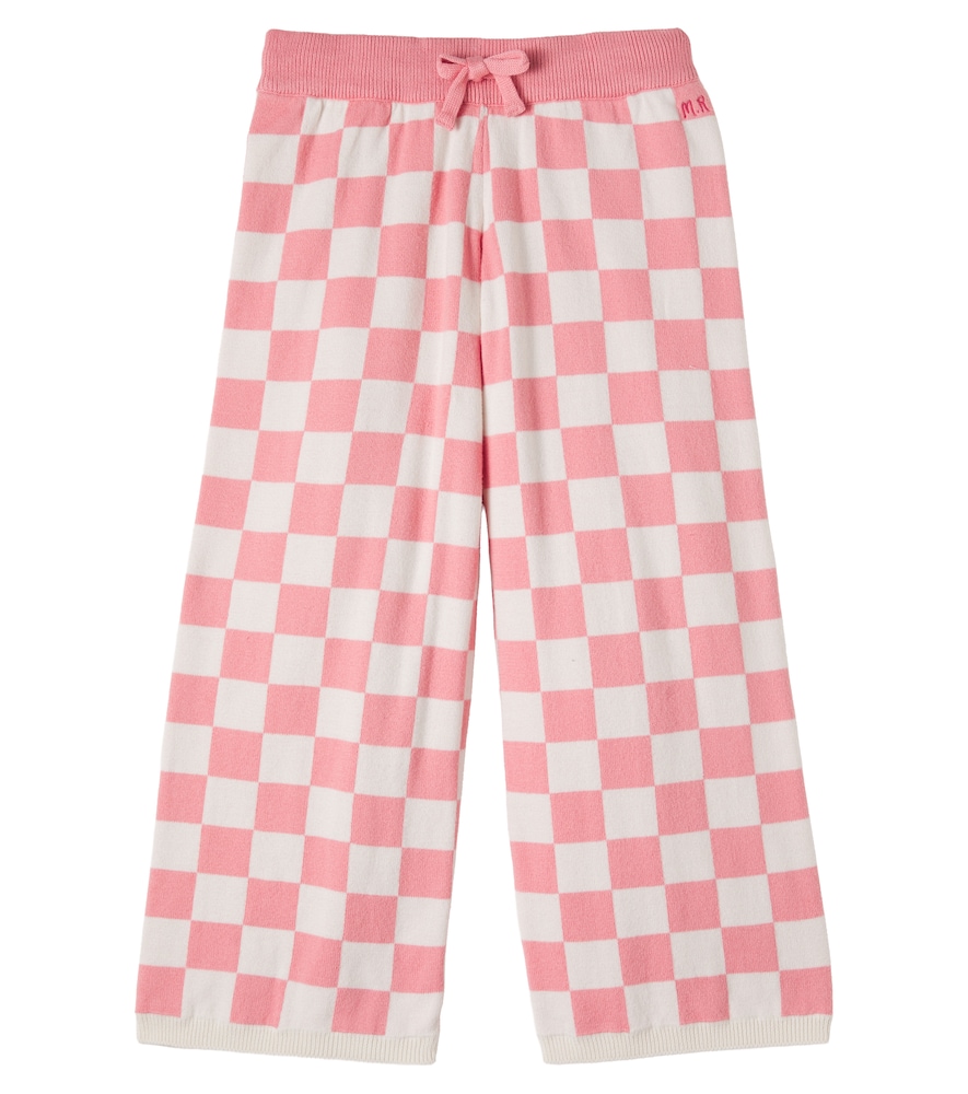 Karierte Strickhose aus Baumwolle