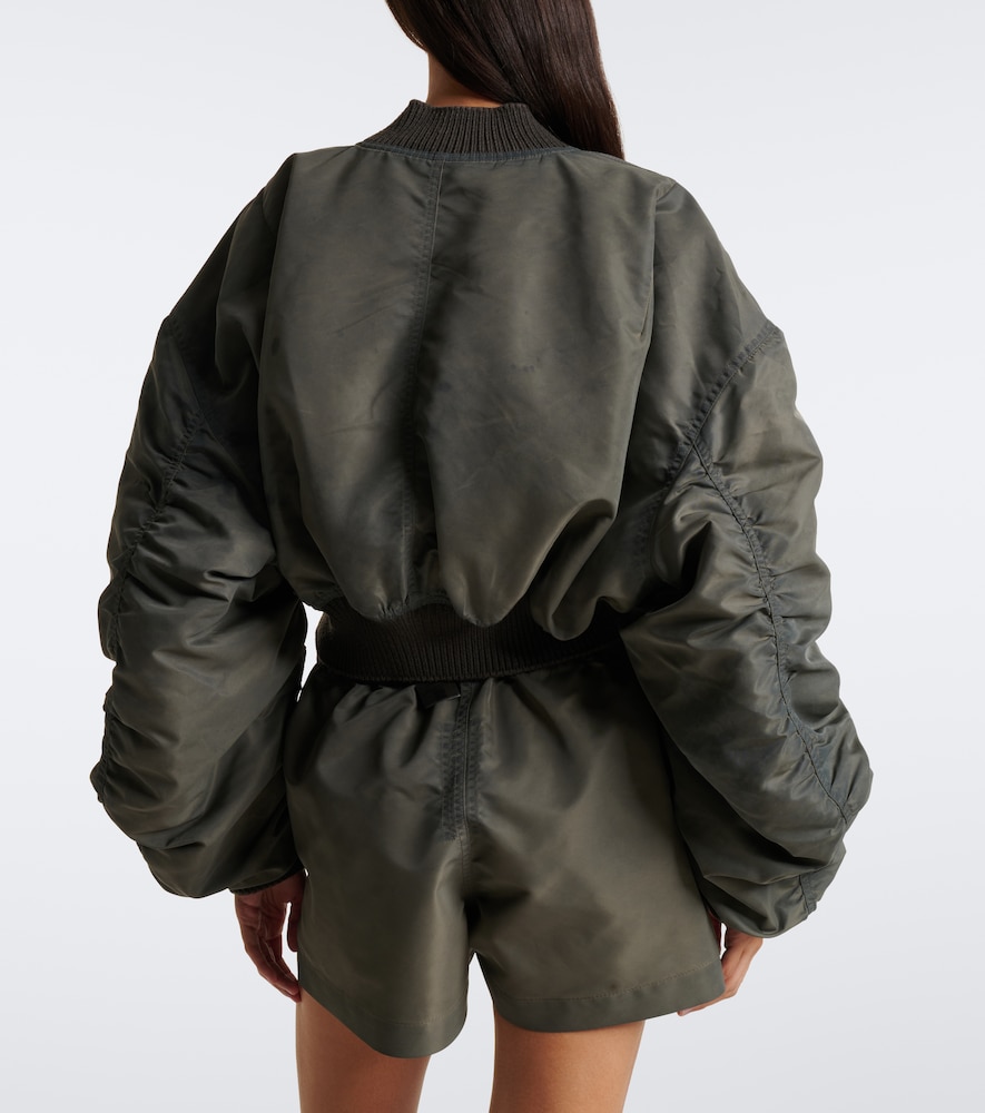 Secchia Cropped Satin Bomber Jacket