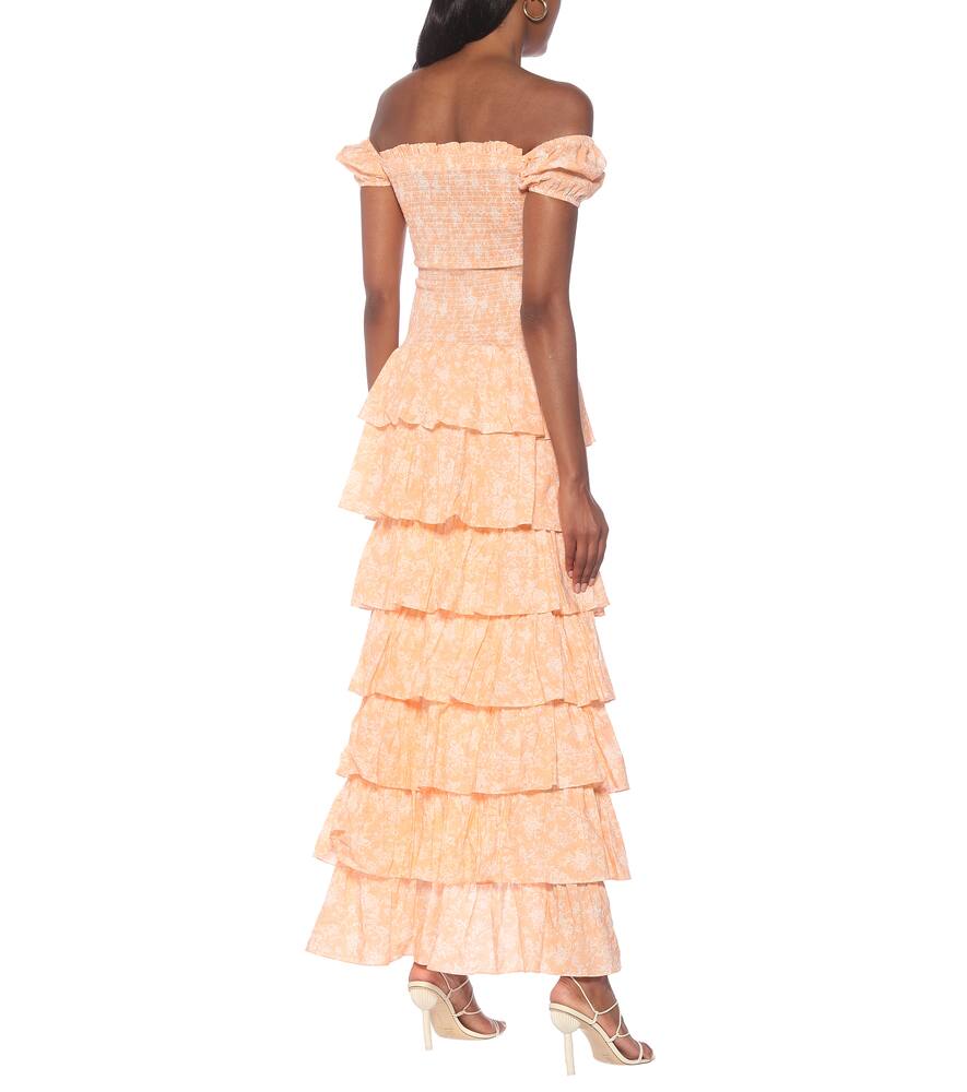 CAROLINE CONSTAS MALTA OFF-SHOULDER COTTON MAXI DRESS