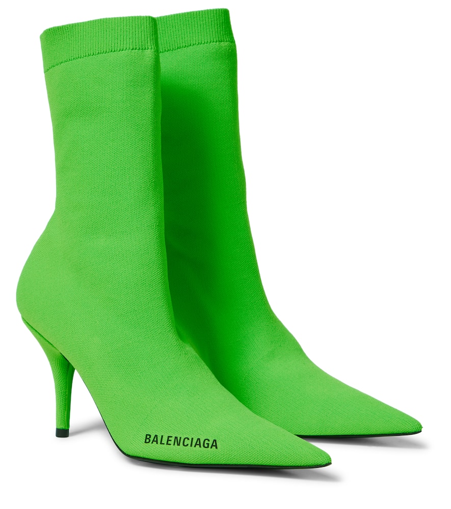 Click to view more detailed imagery on our partner's website Balenciaga Knife Ankle Boots With Logo In Green