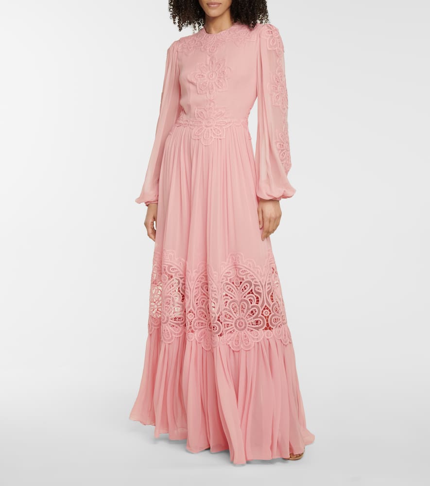 COSTARELLOS MYLA SILK-BLEND CHIFFON GOWN,P00546685