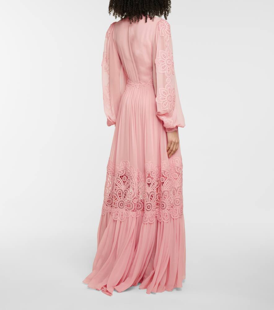 COSTARELLOS MYLA SILK-BLEND CHIFFON GOWN,P00546685
