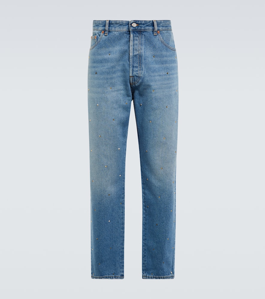 Rockstud cotton denim jeans