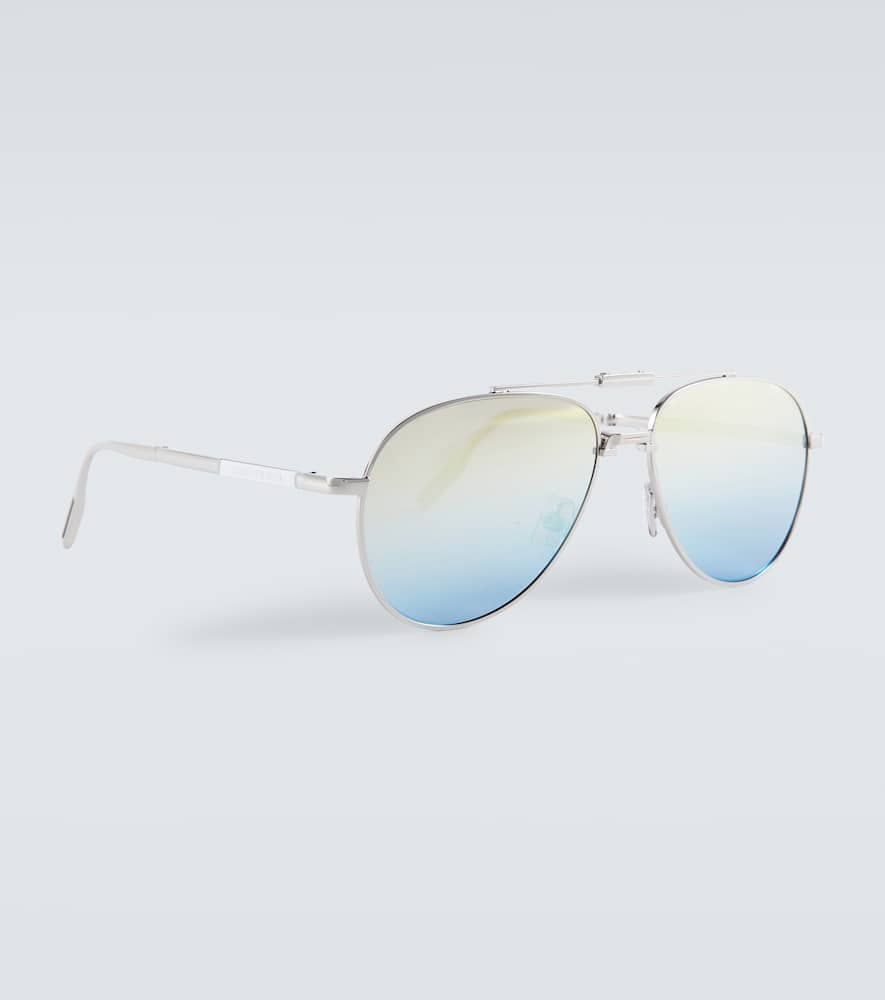 Shop Dior 90 A1u Foldable Sunglasses In Shiny Blue / Blu Mirror