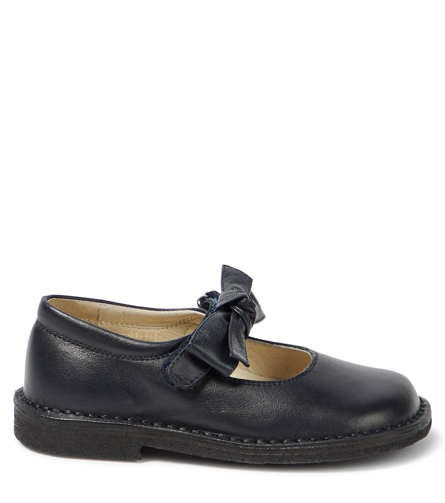 Il Gufo Bow-detail Leather Ballet Flats In Black