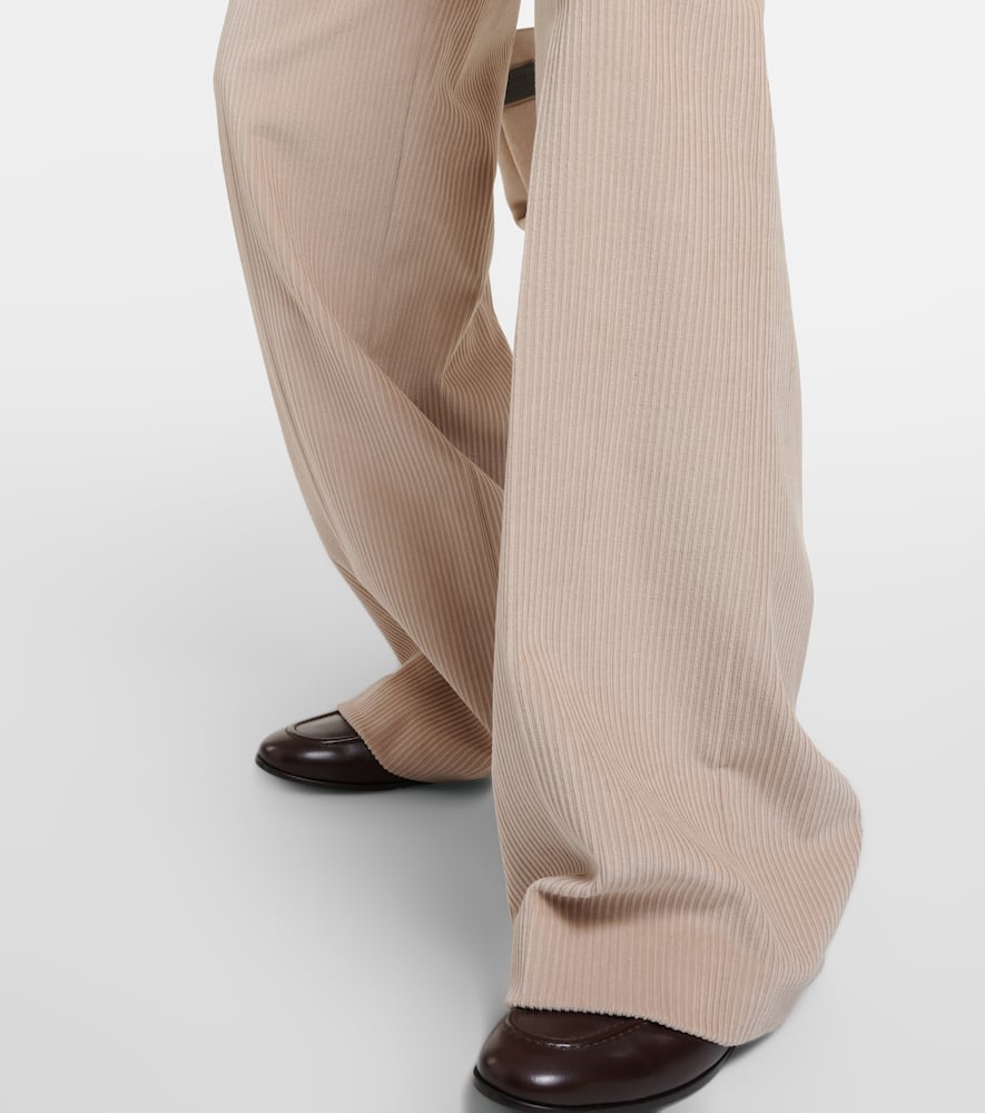 Brunello Cucinelli Cotton Corduroy Wide-leg Pants In Brown