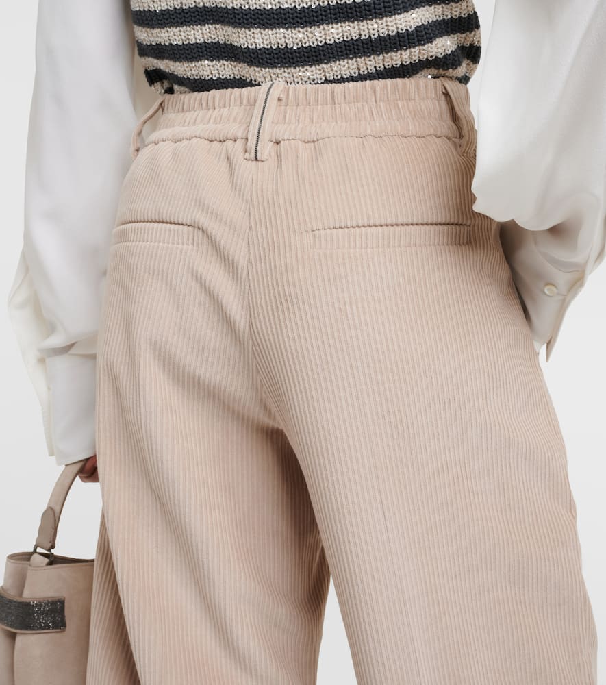 Brunello Cucinelli Cotton Corduroy Wide-leg Pants In Brown