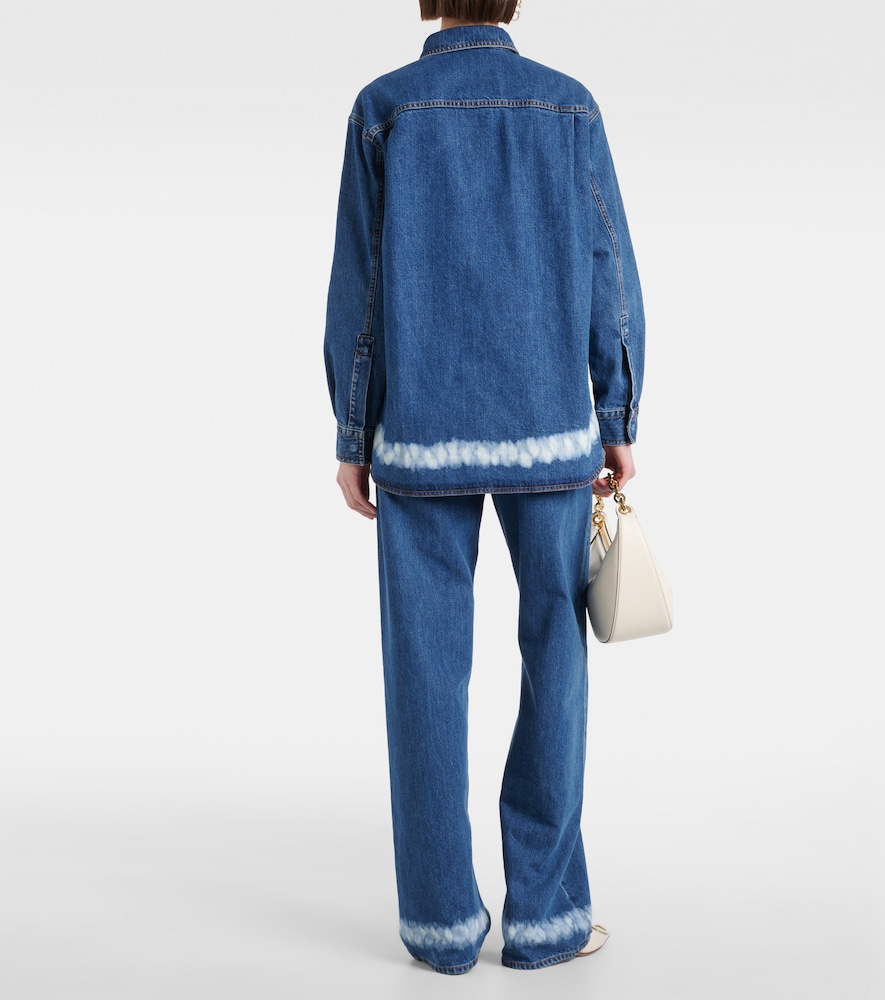  Valentino Valentino Vgold Distressed Denim Shirt 