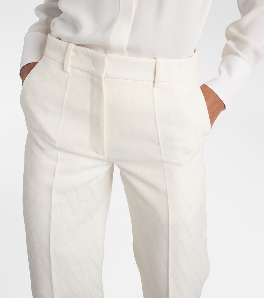  Valentino Valentino High-rise Wool And Silk Wide-leg Pants 