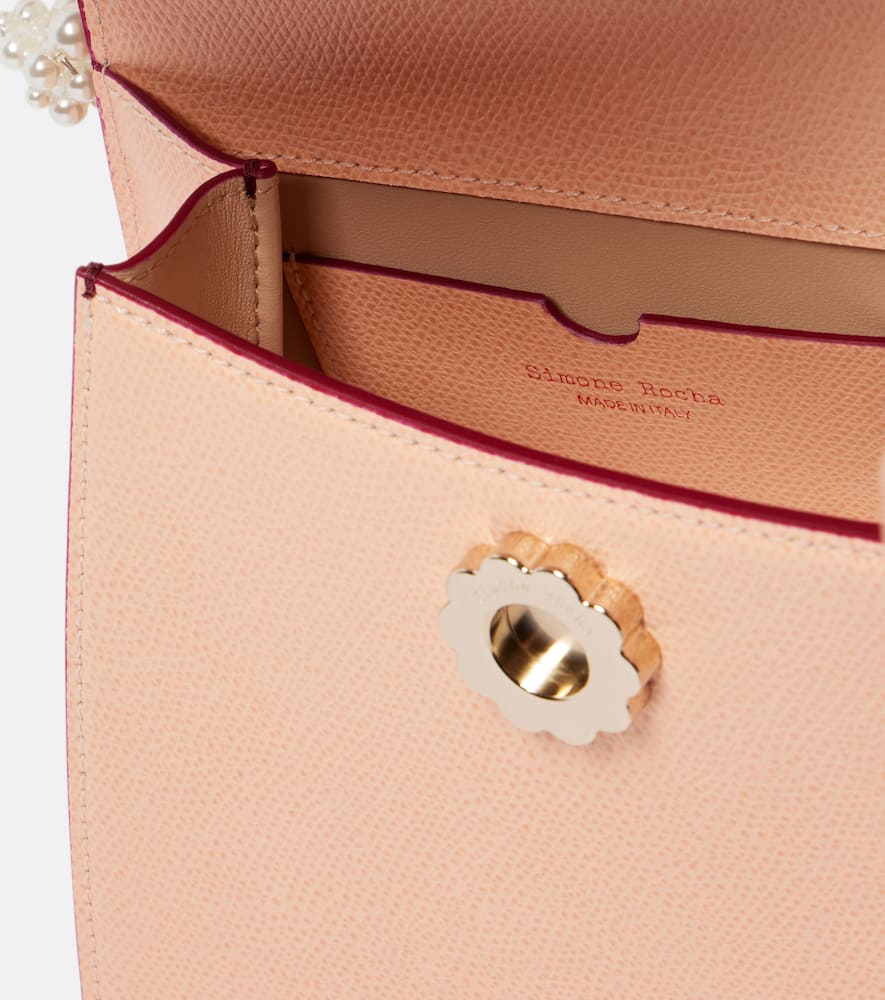 Shop Simone Rocha Valentine Mini Leather Tote Bag In Pink