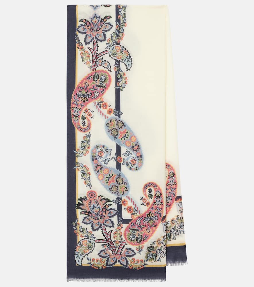 Etro Floral wool, cashmere, and silk scarf