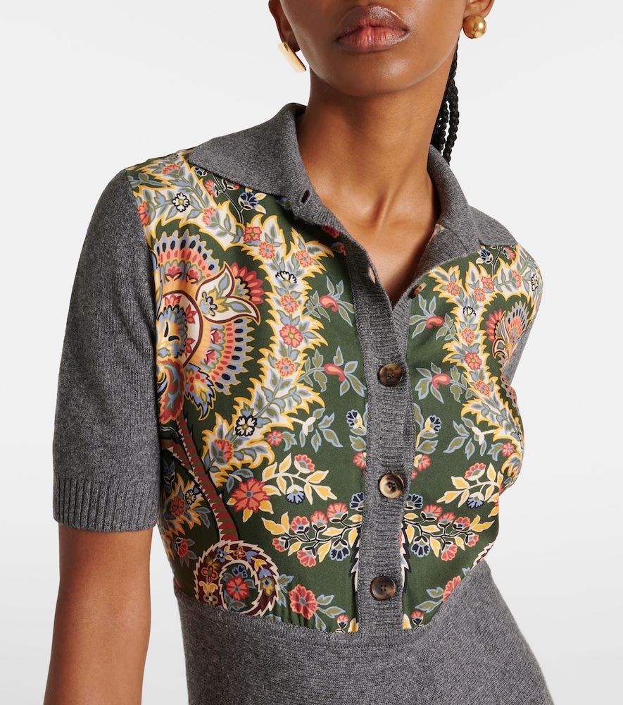 Etro Dark Green Polo Dress In Knit And Silk | ModeSens Etro Dark Green Polo Dress In Knit And Silk | ModeSens