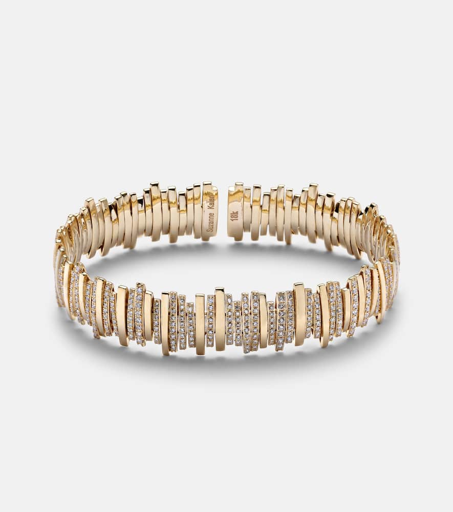 Suzanne Kalan Classic 18kt Gold Bracelet With Diamonds In Gold