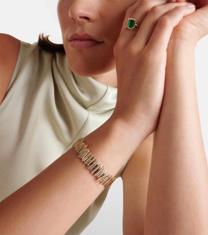 Suzanne Kalan Classic 18kt Gold Bracelet With Diamonds In Gold