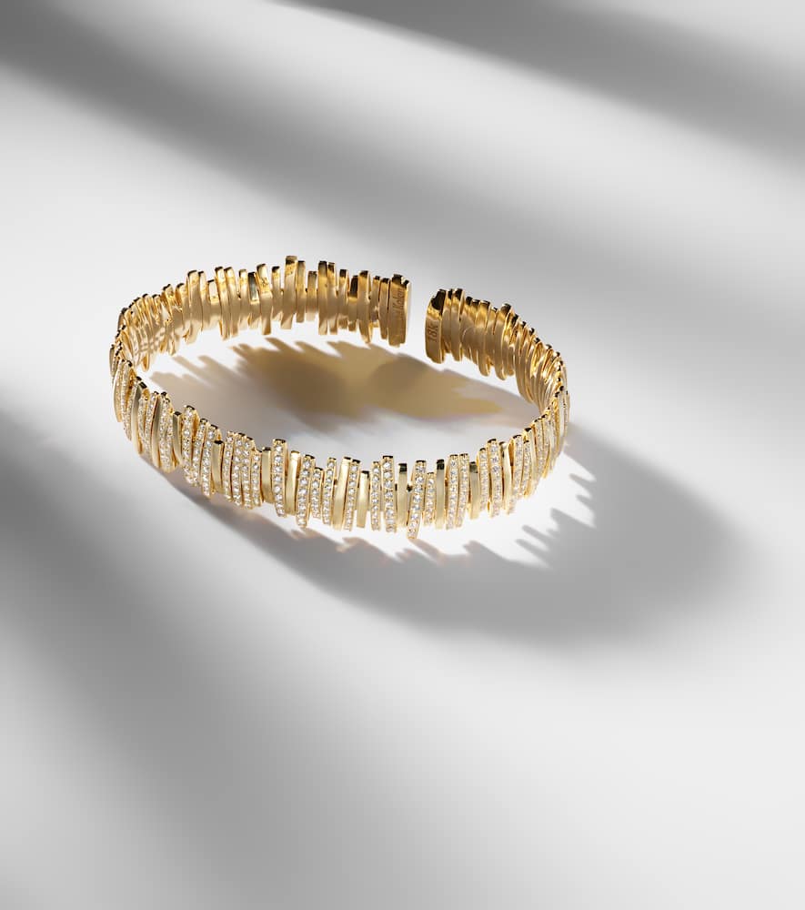 Suzanne Kalan Classic 18kt Gold Bracelet With Diamonds In Gold