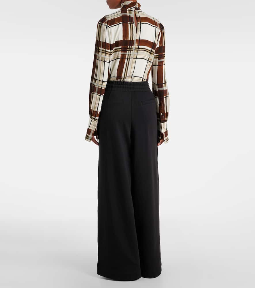 Shop Dries Van Noten Cotton Wide-leg Pants In Black