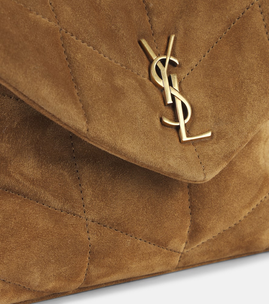 Saint Laurent Loulou Toy Suede Shoulder Bag In Brown