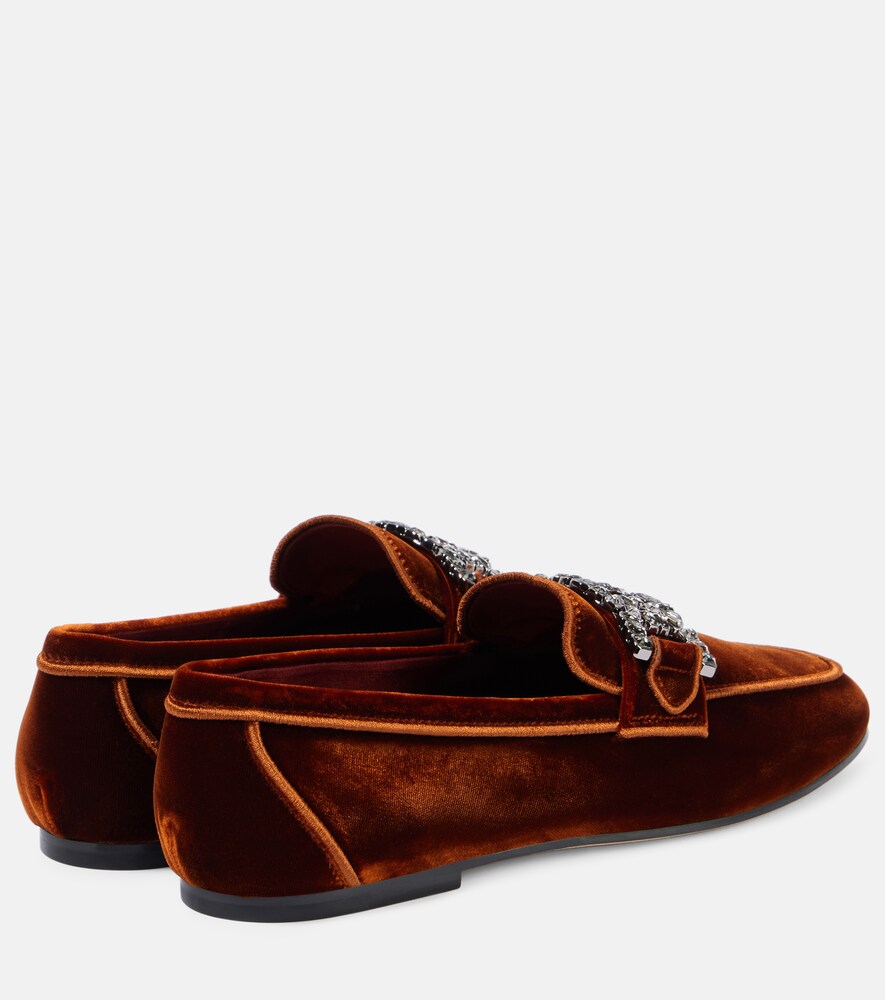  Tod's Tod's Kate Embellished Velvet Loafers 