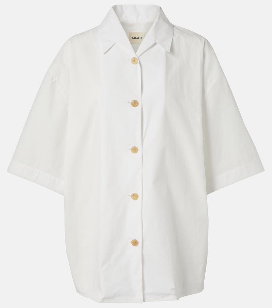 Khaite Women's White Owen Cotton Poplin Shirt UK Size 10 - Mytheresa