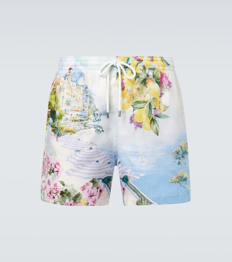 Amalfi printed linen swim trunks