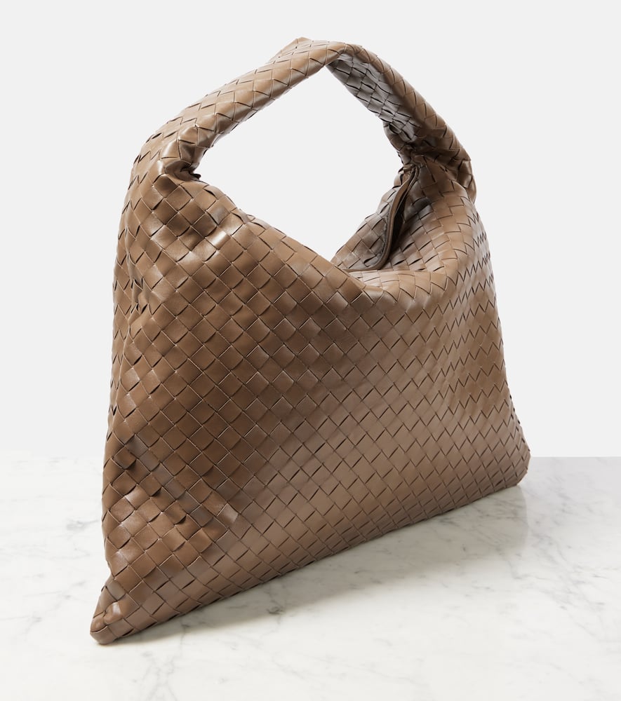 BOTTEGA VENETA HOP LARGE INTRECCIATO LEATHER SHOULDER BAG