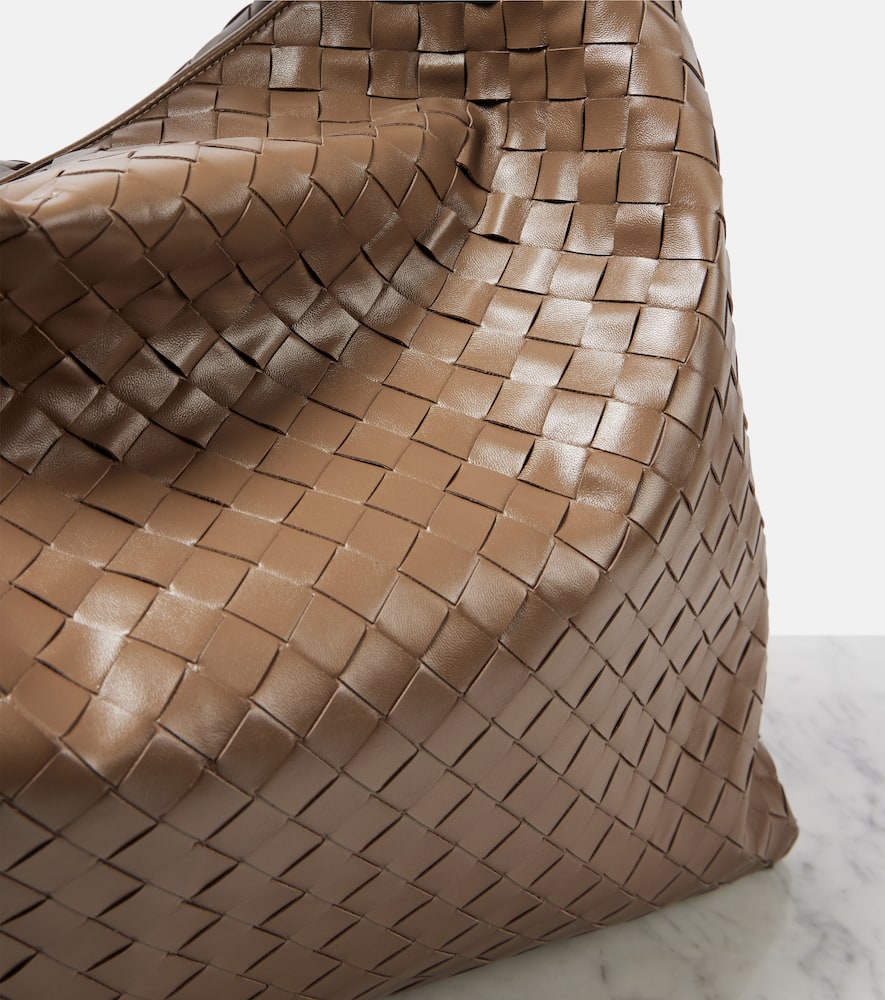 BOTTEGA VENETA HOP LARGE INTRECCIATO LEATHER SHOULDER BAG