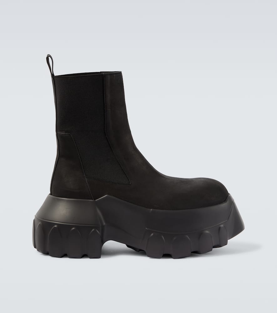 Rick Owens Black Hollywood Beatle Mega Tractor Chelsea Boots In Black
